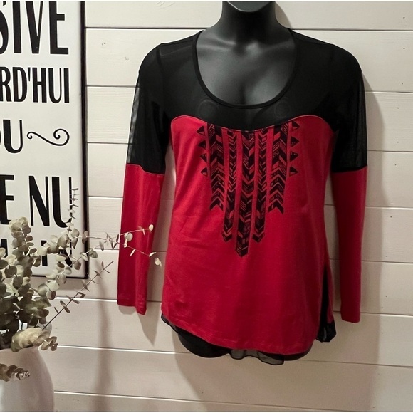 SCHWIING black and red mesh top size XL - Picture 6 of 7